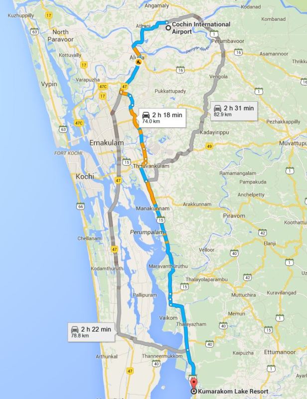 Cochin to Kumarakom